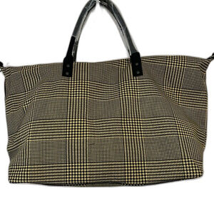 LuLu Dharma Weekender Tote Bag Yellow Plaid Frasier New with Tags
